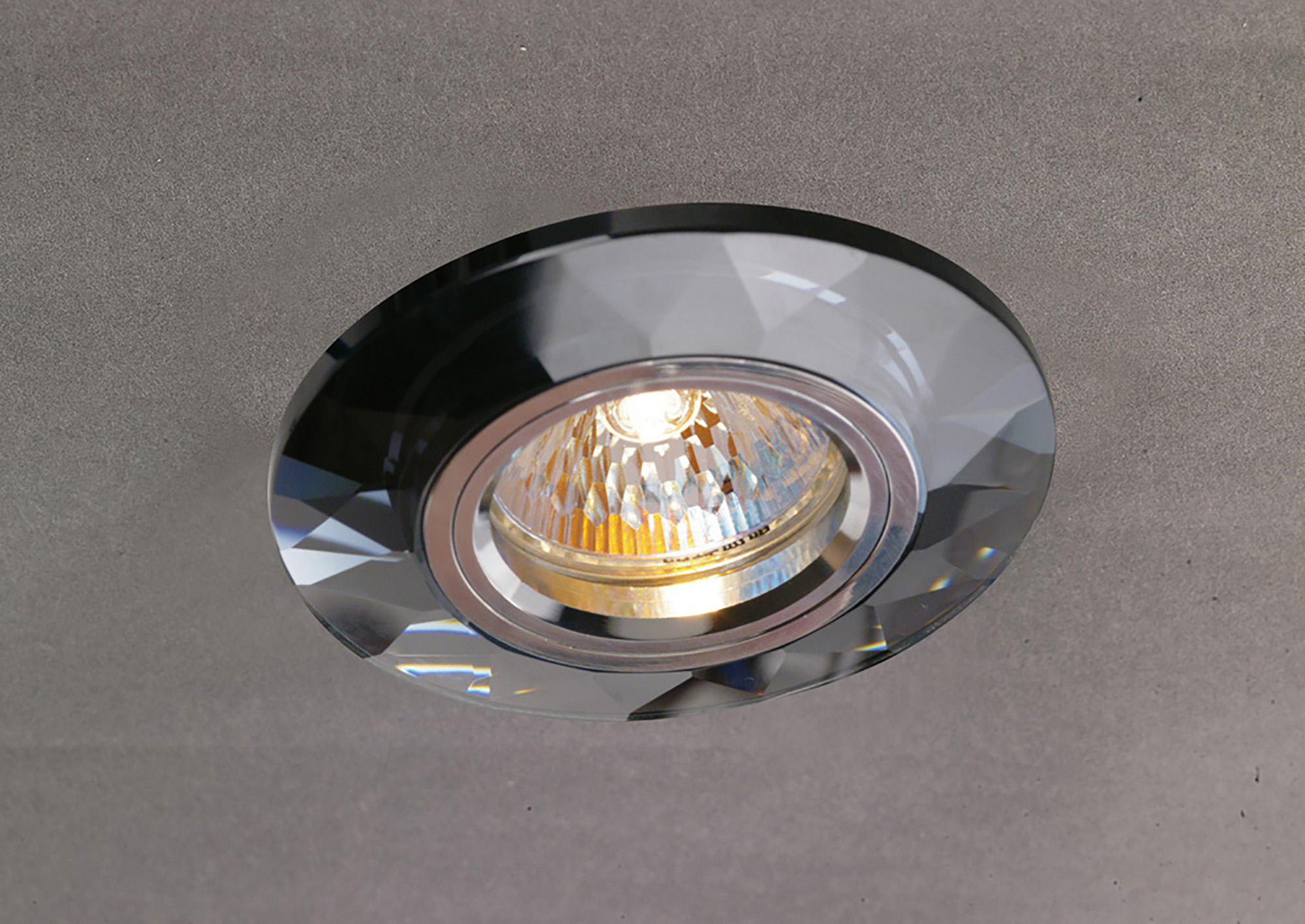 IL30816BL  Crystal Downlight Chamfered Round Rim Only Black